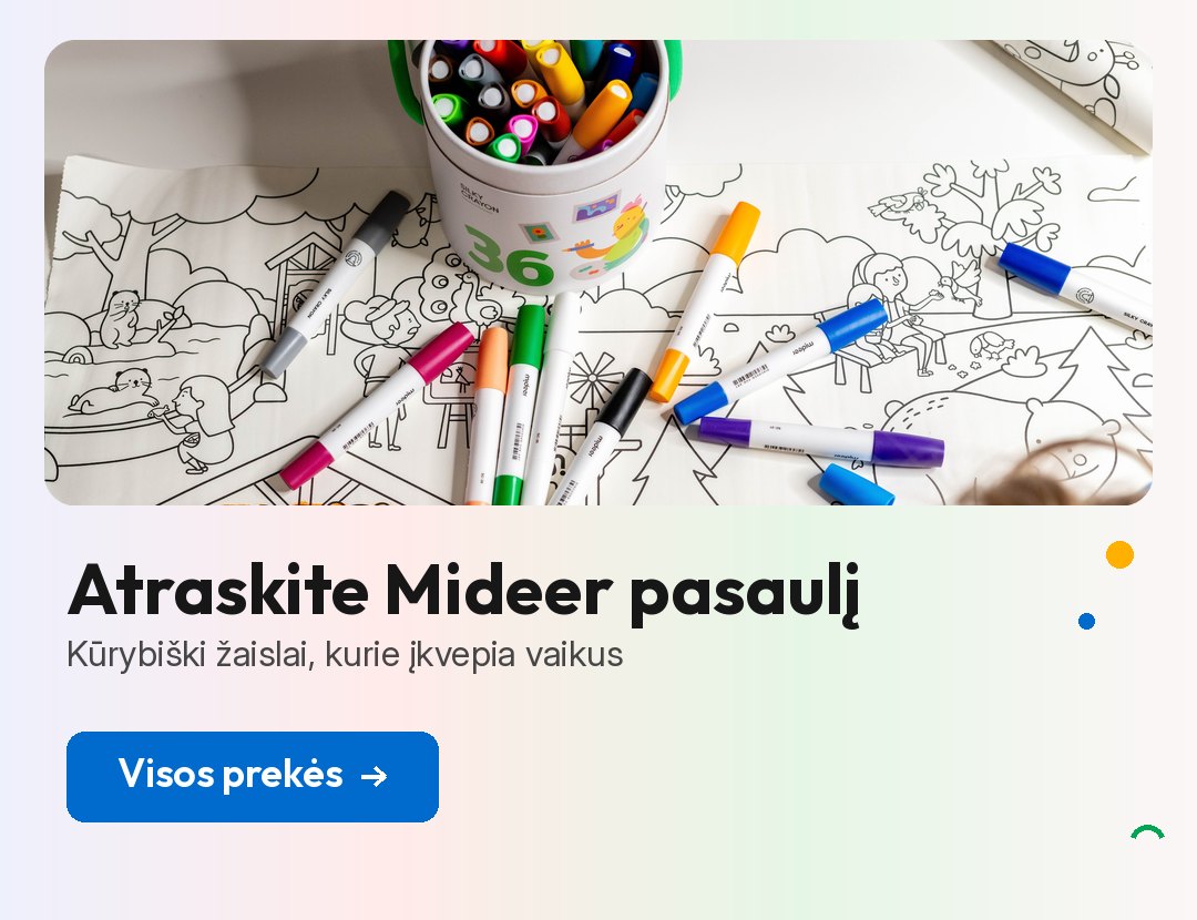 Atraskite Mideer pasaulį – kūrybiški žaislai ir priemonės vaikams